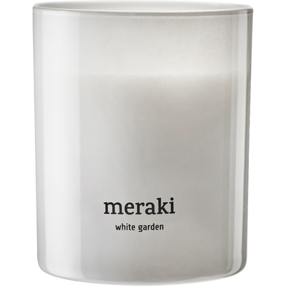 Scented candles, white garden, white