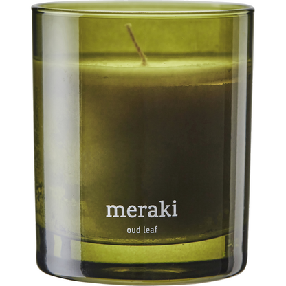 Scented candles, oud leaf, green