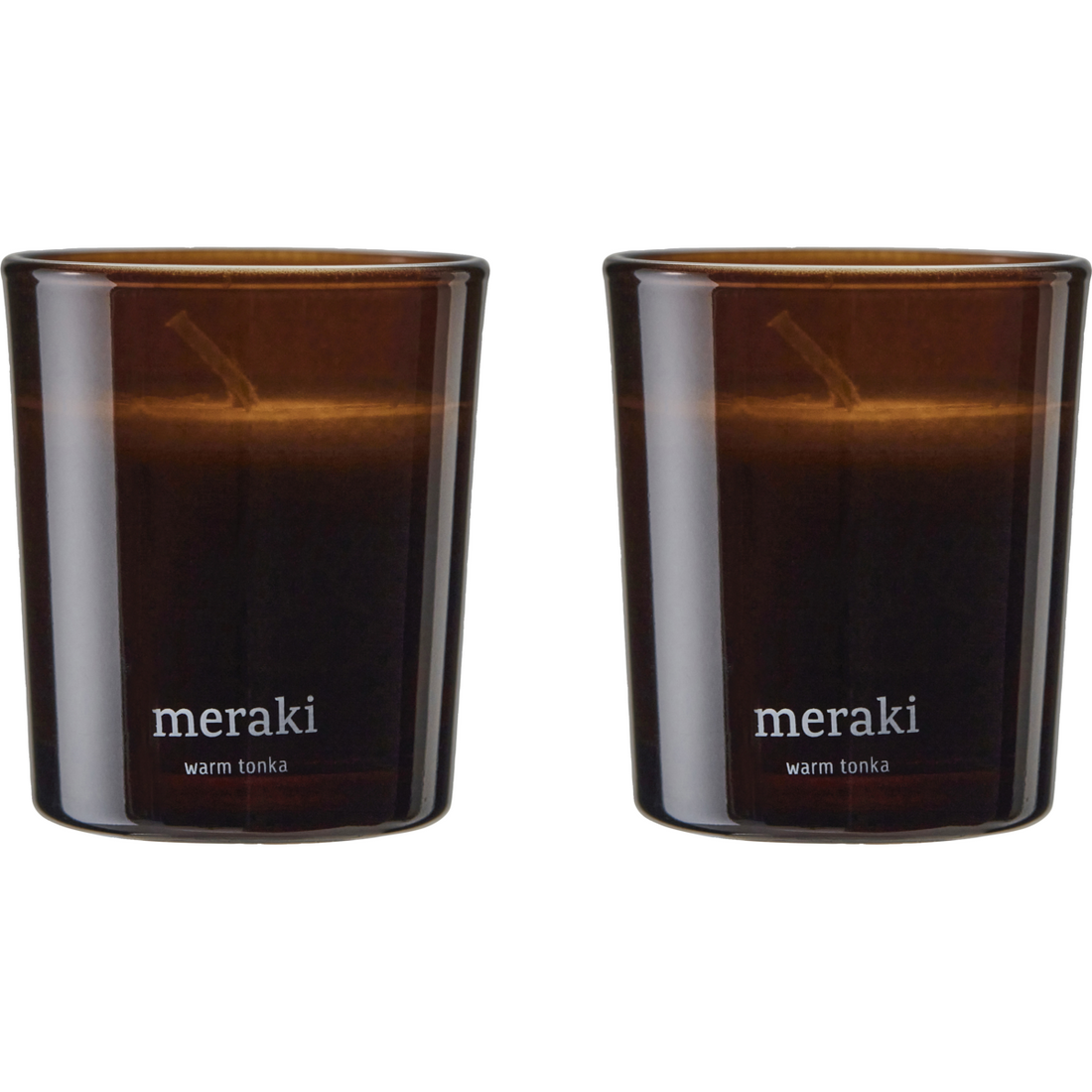 Scented candles, warm tonka, brown