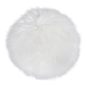 Lambskin cushion imitated - lambskin cushion imitated, nature, Ø35 cm