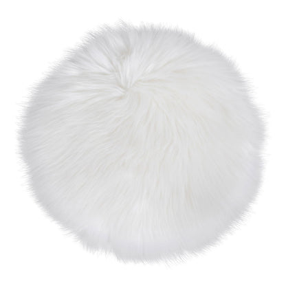 Lambskin cushion imitated - lambskin cushion imitated, nature, Ø35 cm