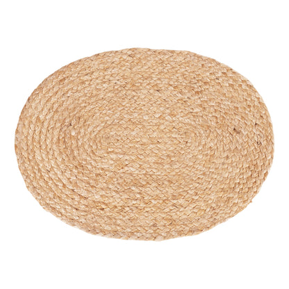 Bombay cover wipes - cover wipes in braided jute, nature, oval, 35x45 cm, set of 4