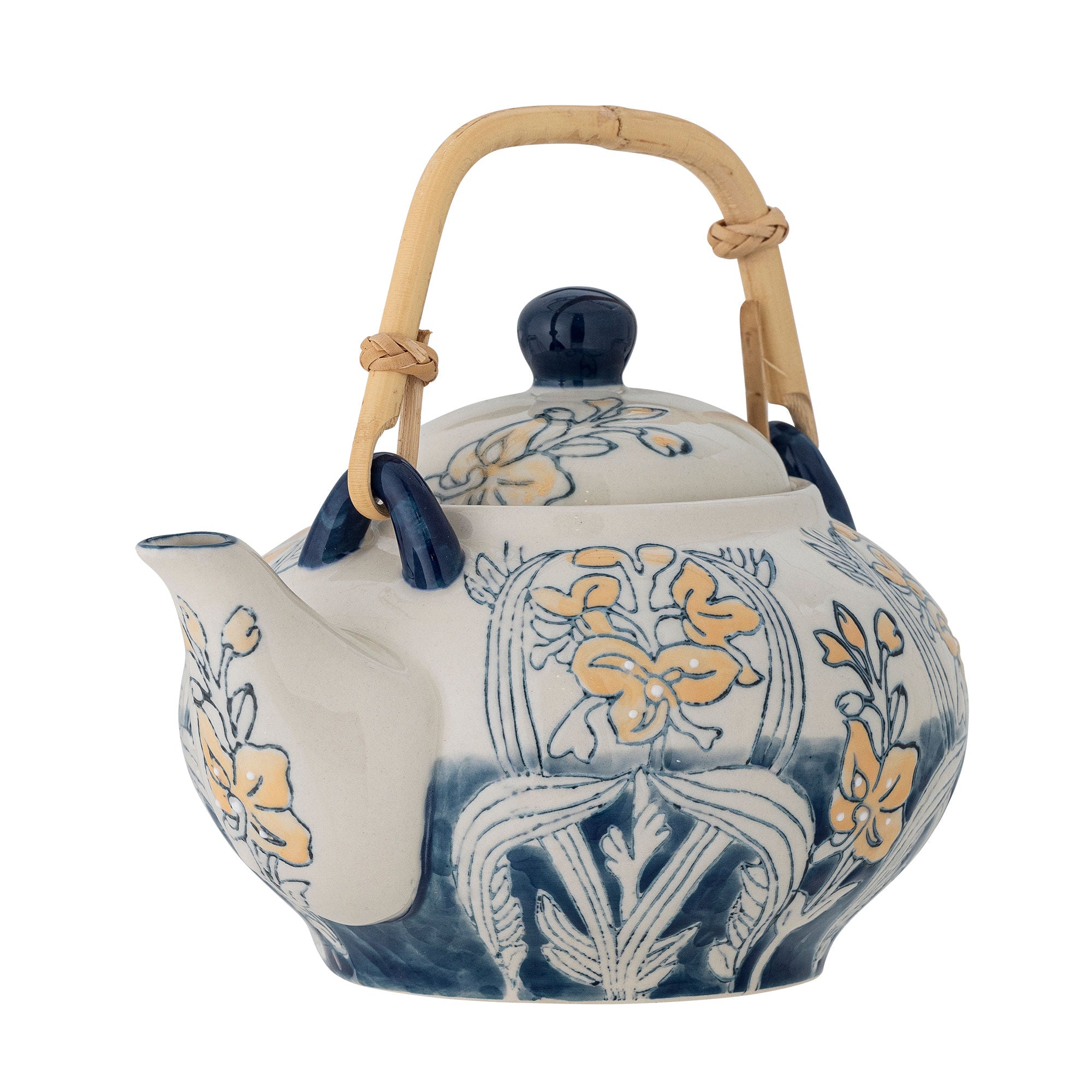 Creative Collection Myah teapot w/tesi, blue, stoneware