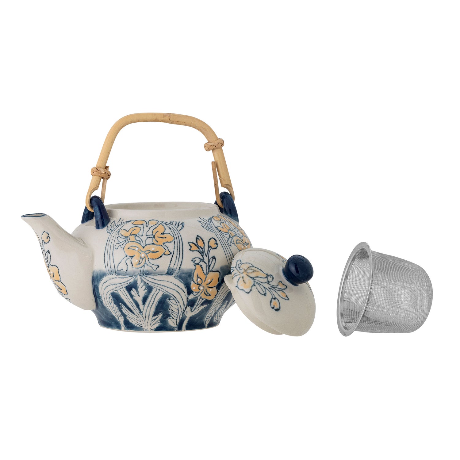 Creative Collection Myah teapot w/tesi, blue, stoneware