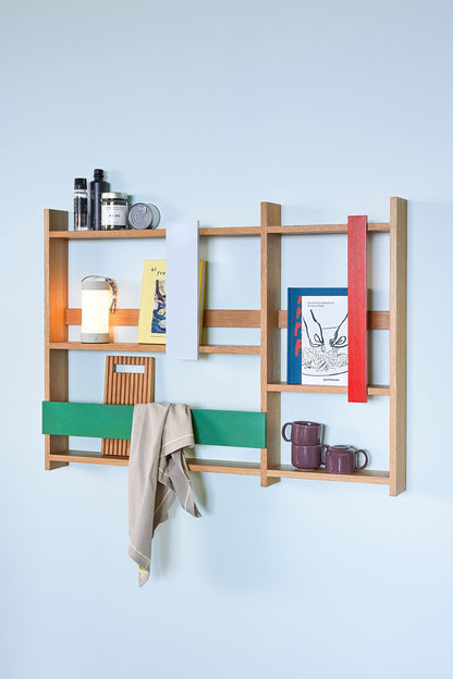 Hübsch Arki Wall Shelf/Magazine Holder Nature/Multicolor