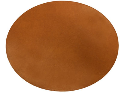 Oval cover napkin // cognac bonded leather