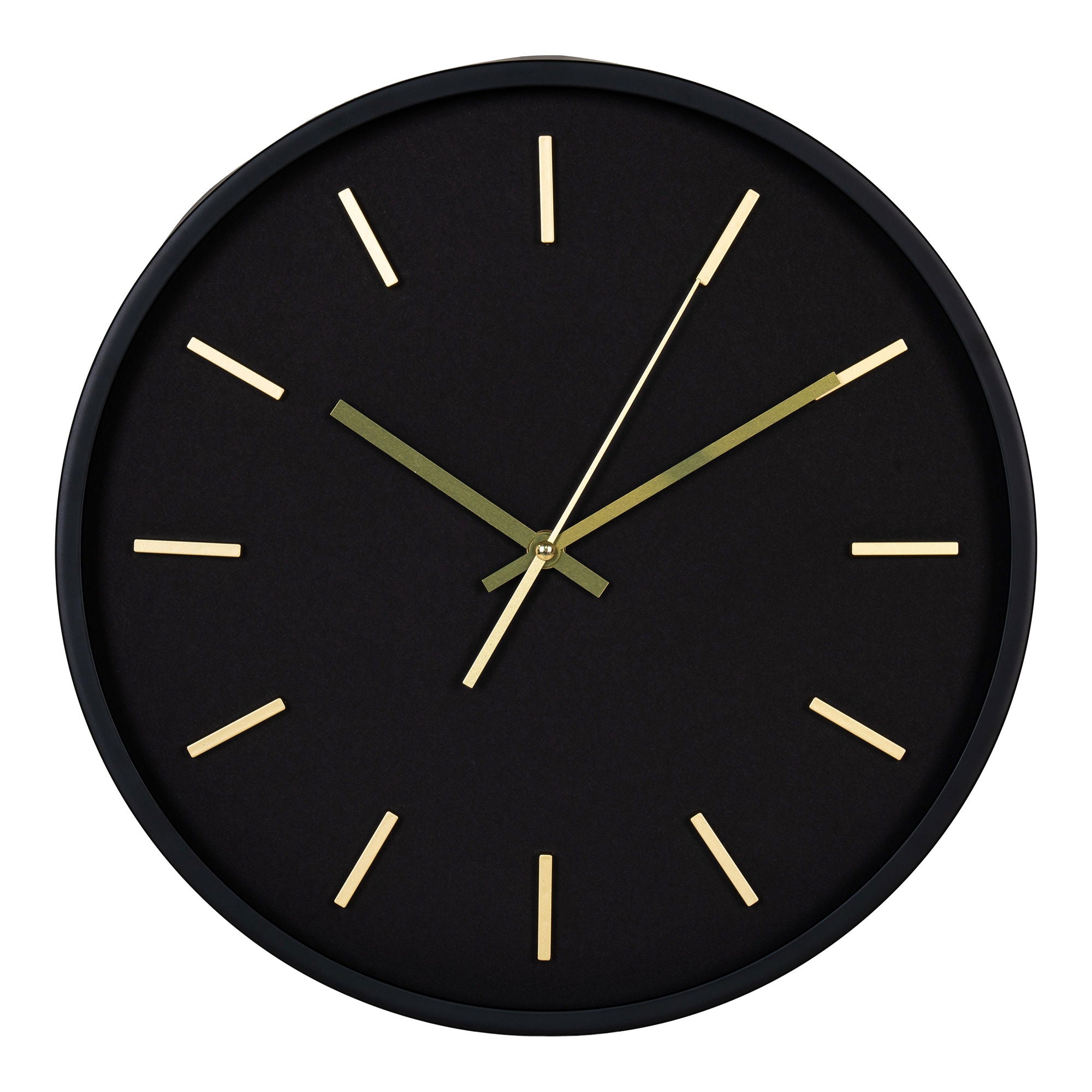 Kensington wall clock - wall clock, black, silent Ø35 cm