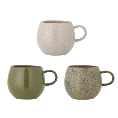 Bloomingville Addison mugs, green, stoneware