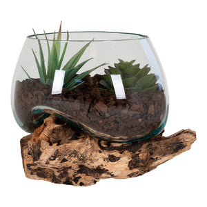 San Marino Waterdrop - Water drop in Teak and Glass, Nature, H15 cm