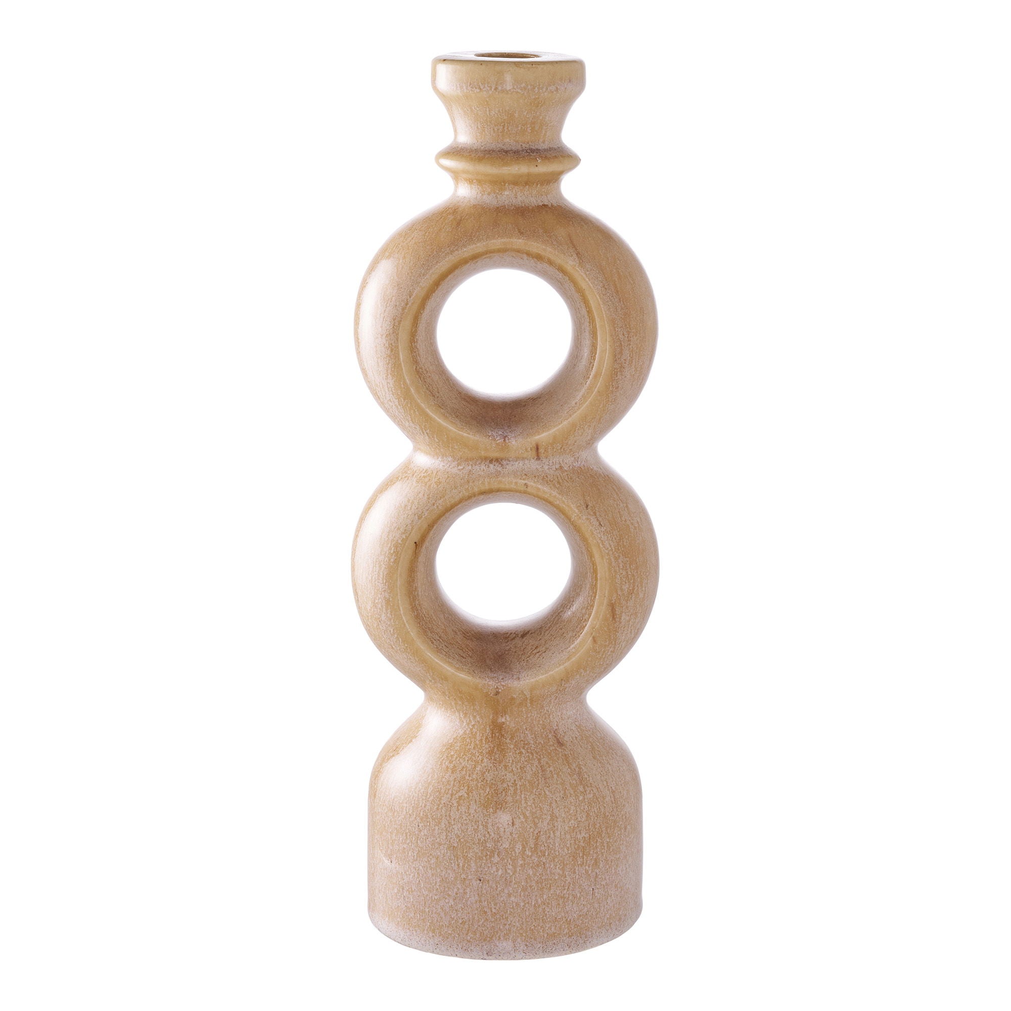 Candlestick, ceramics, brown&lt;br&gt;13.5x8,8x23.4 cm