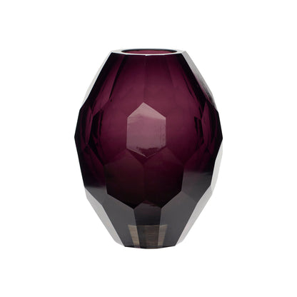 Hübsch facet vase burgundy