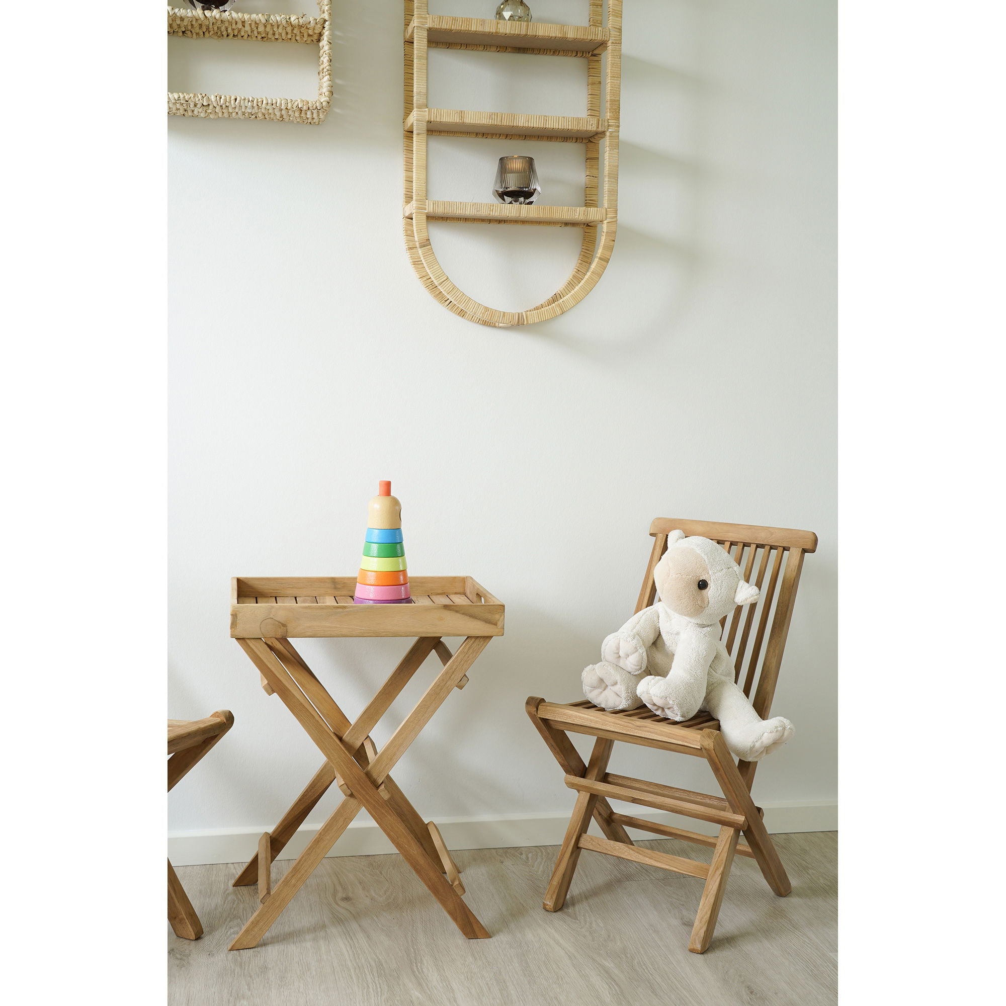 Toledo Child Dining Table Chair - Child Dining Tea Country in Teak Wood, Nature