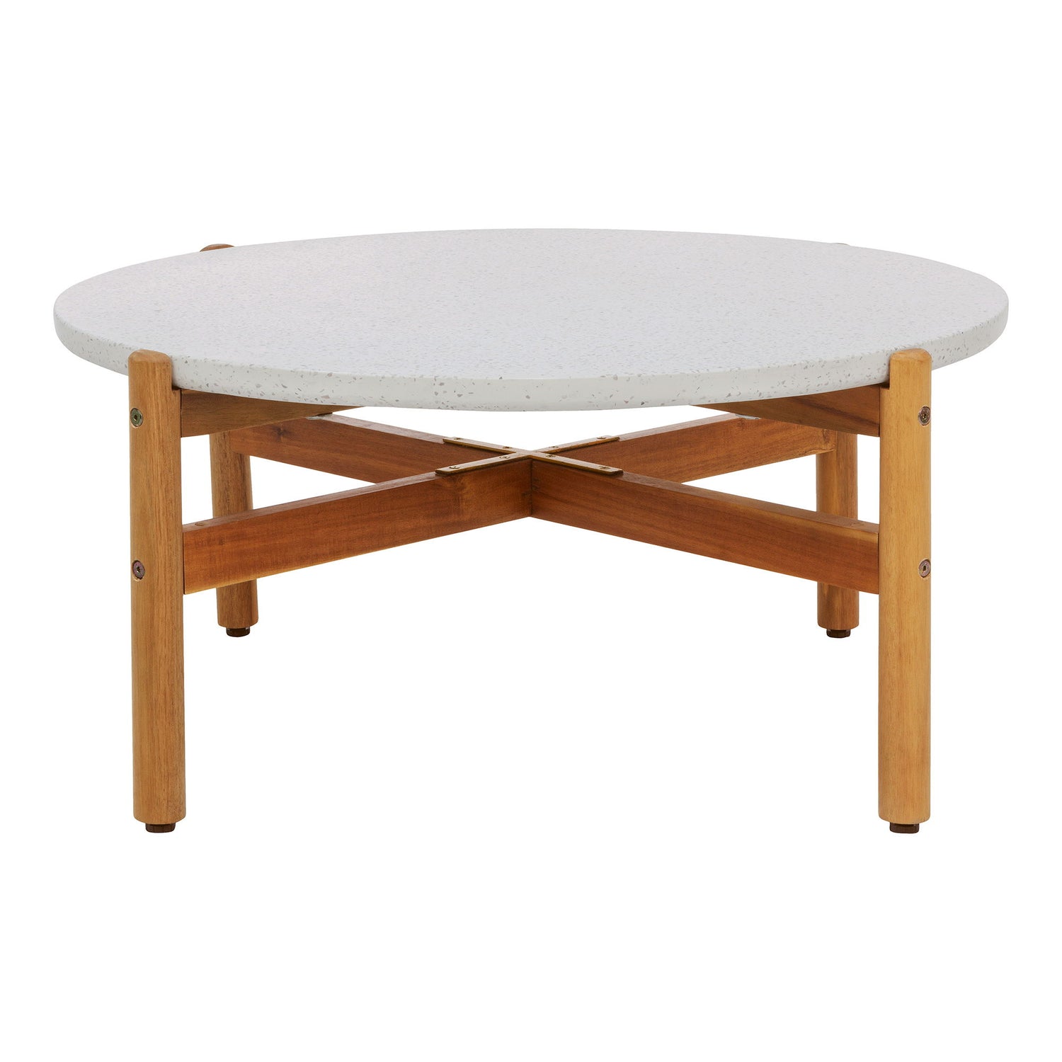 Coffee table, acacia/terazzo, nature&lt;br&gt;Ø84,5x38.5 cm