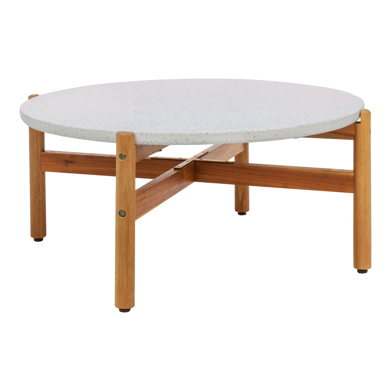 Coffee table, acacia/terazzo, nature&lt;br&gt;Ø84,5x38.5 cm