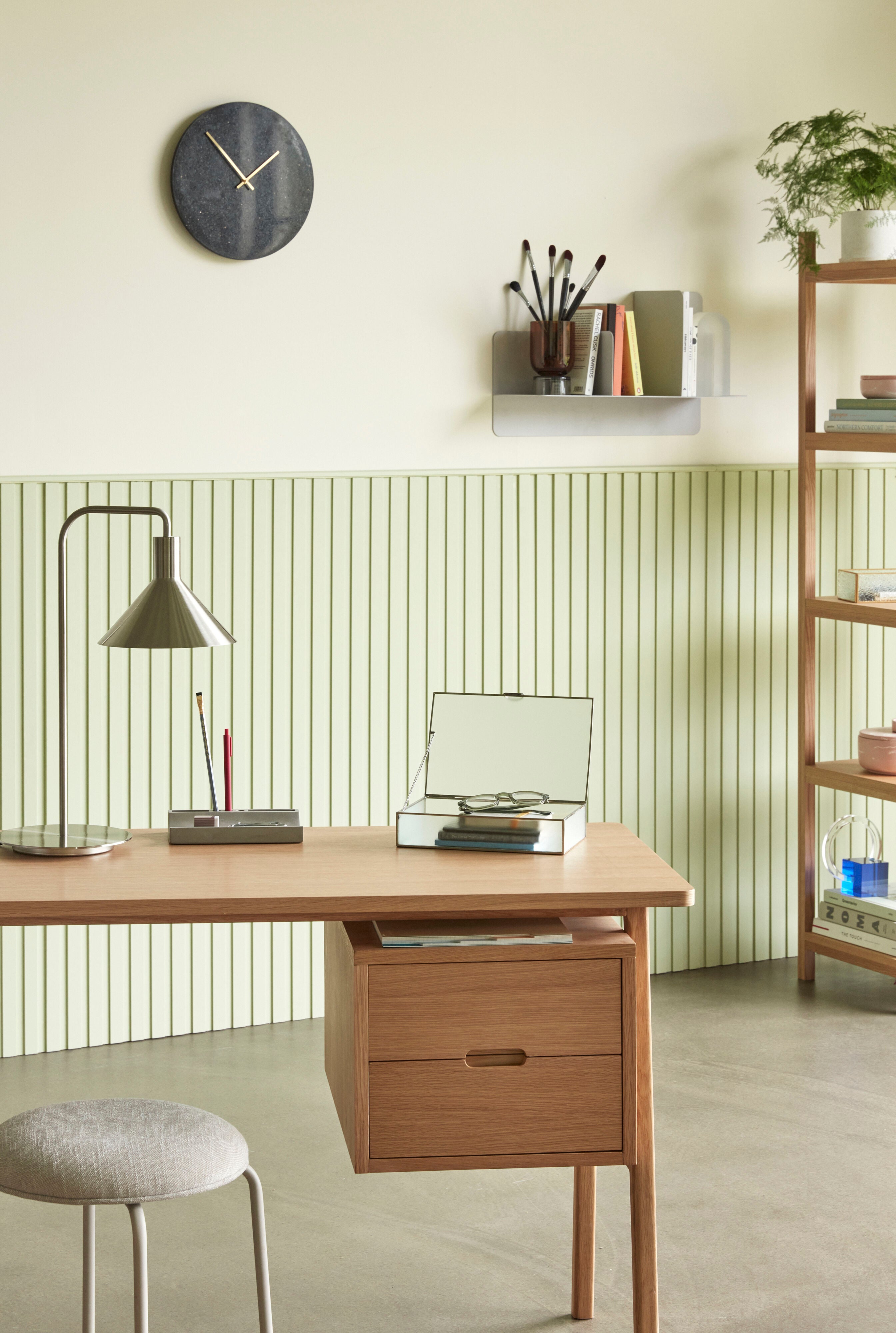 Hübsch - desk w/drawers, oak, FSC, nature - 120x57xH75cm