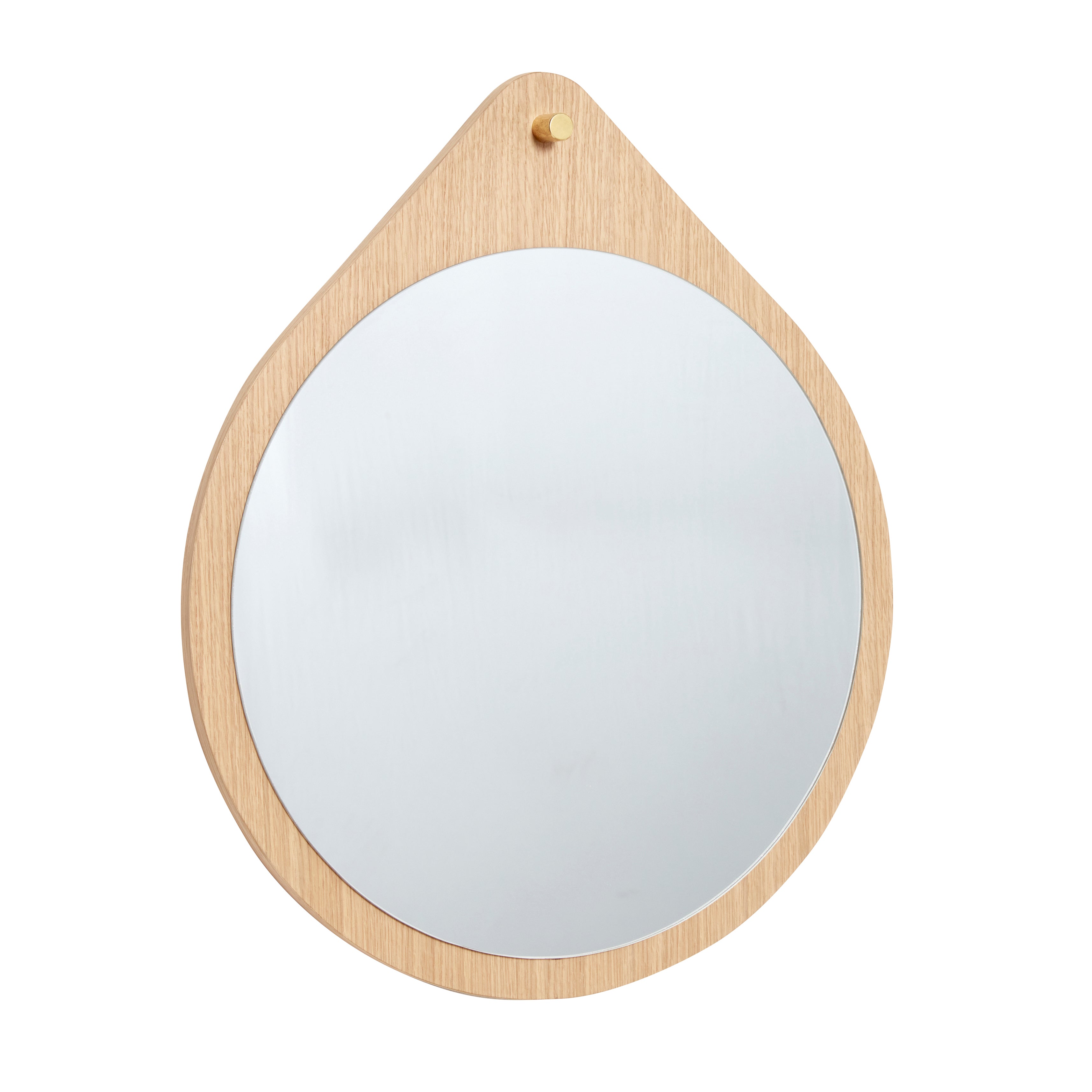 Hübsch - Wall Mirror, Round, Oak, FSC - Ø64cm