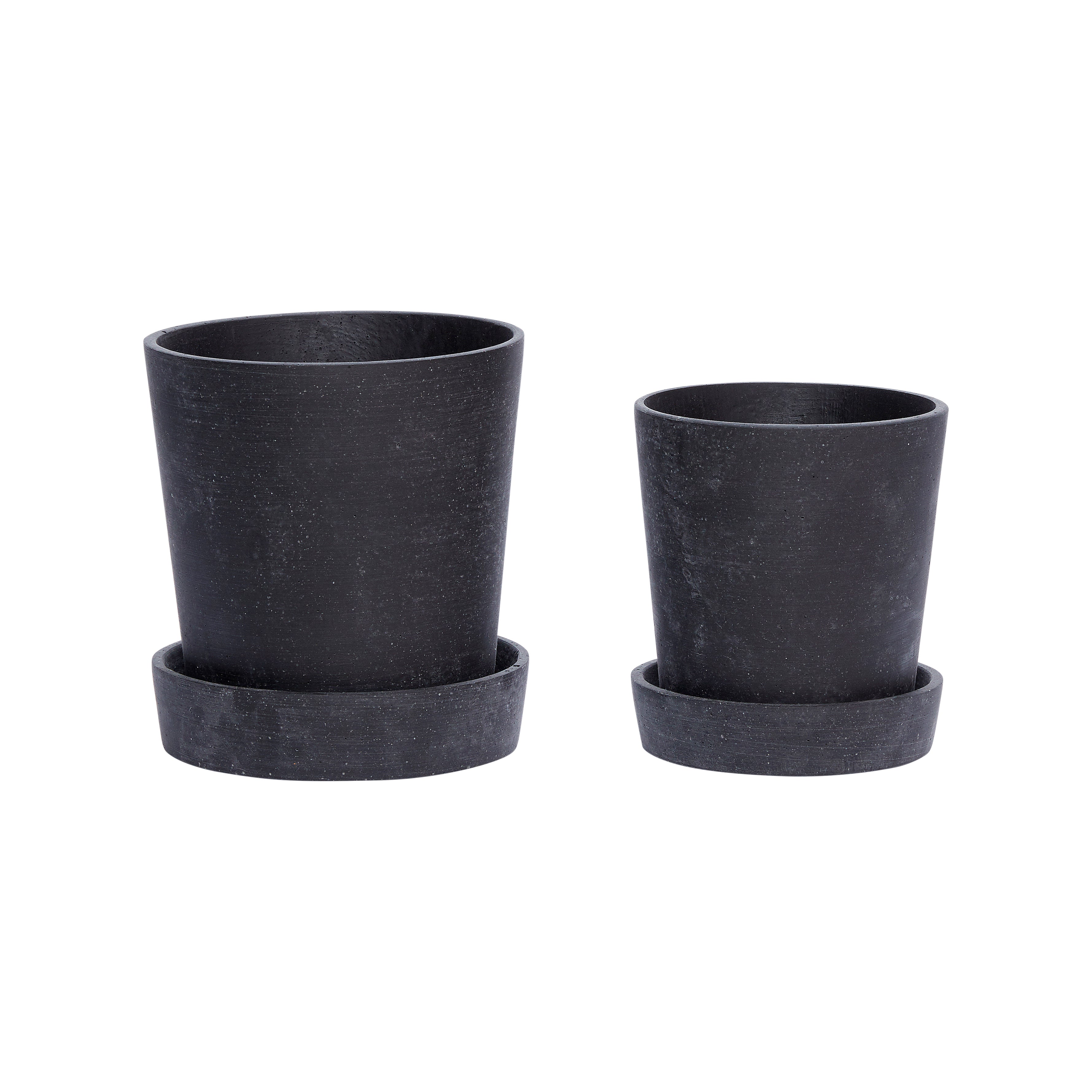 Podium pot small black (set of 2) - Ø14XH16, Ø17XH19CM