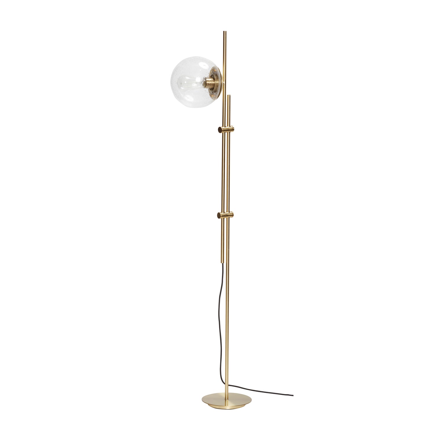 Pretty - gulvlamp, metal/glass, brass/clear - Ø20xh147cm, E27