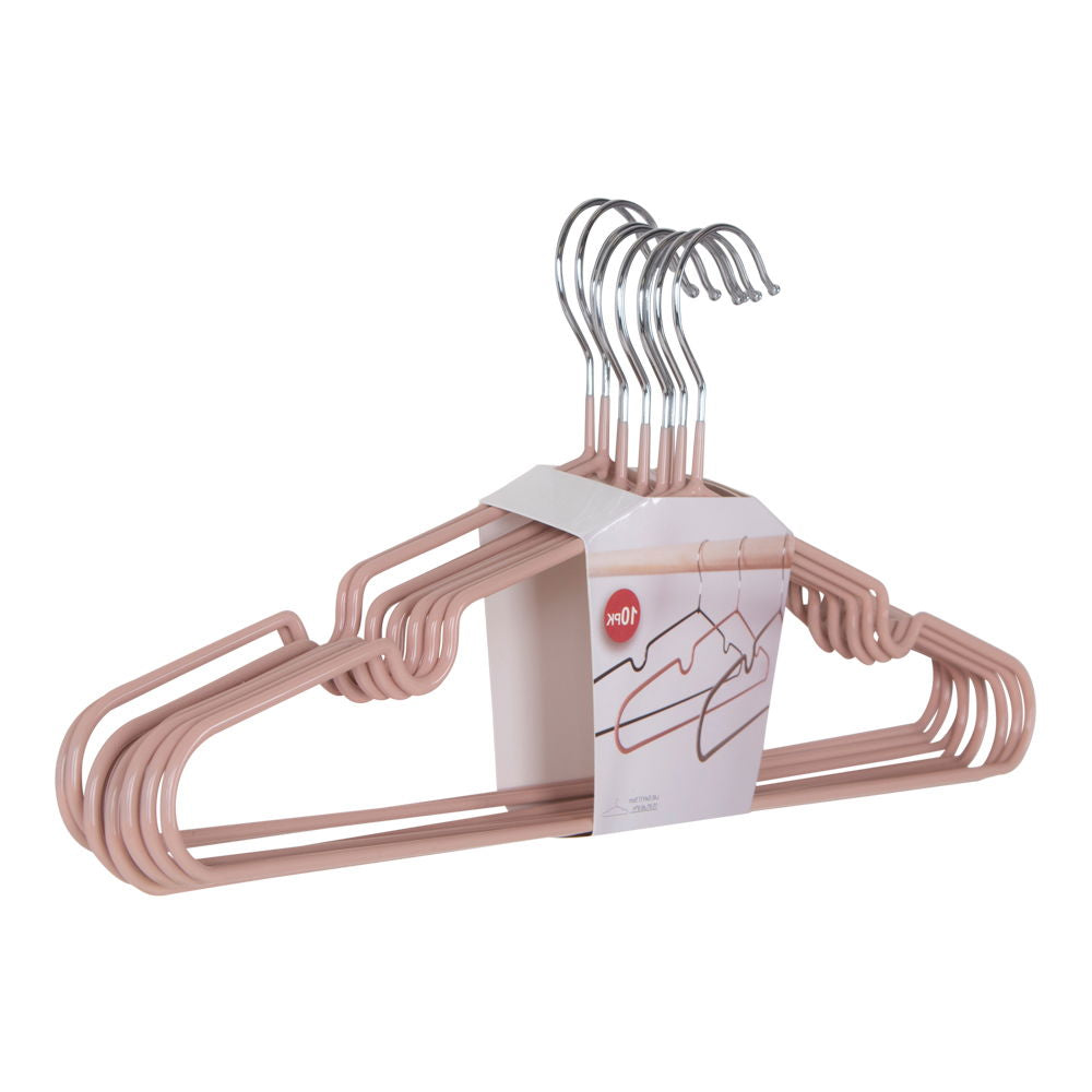 Massa hangers - metal hangers with pink coating, set of 10