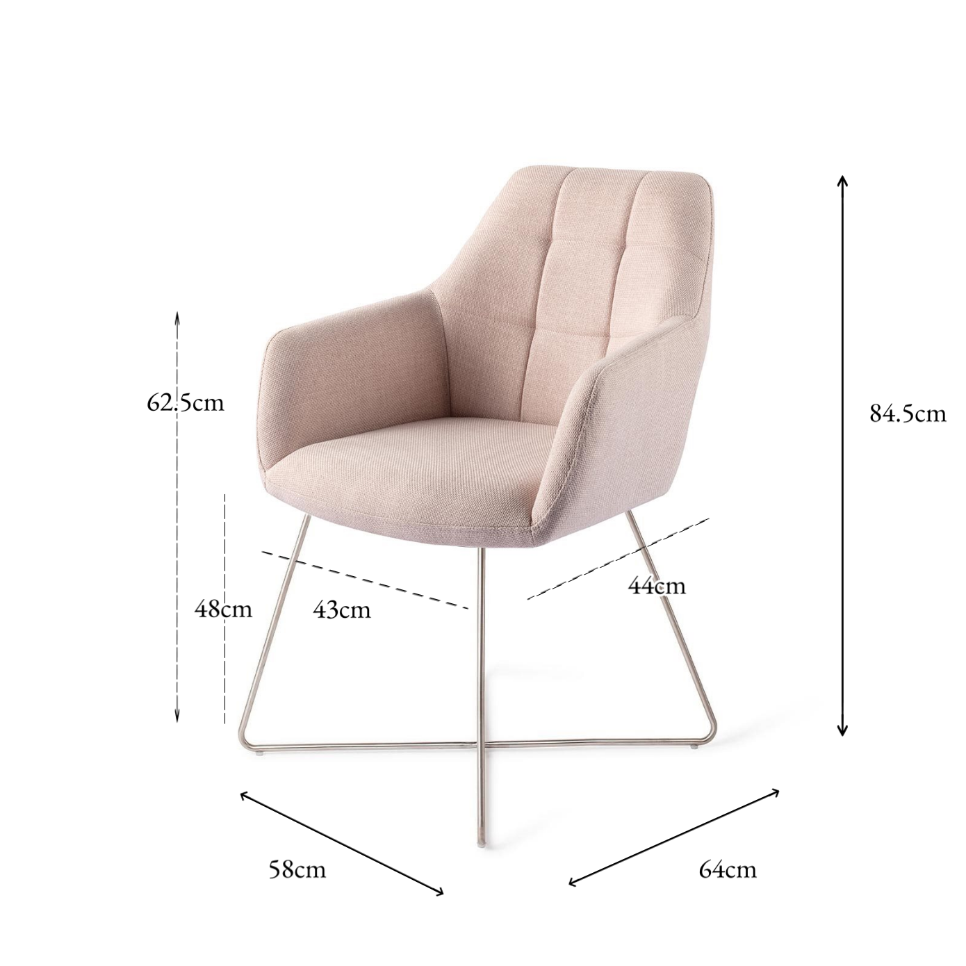 Noto Dining Chair Petal Pink