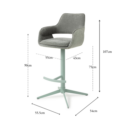 Oketo Bar Chair Green Midori