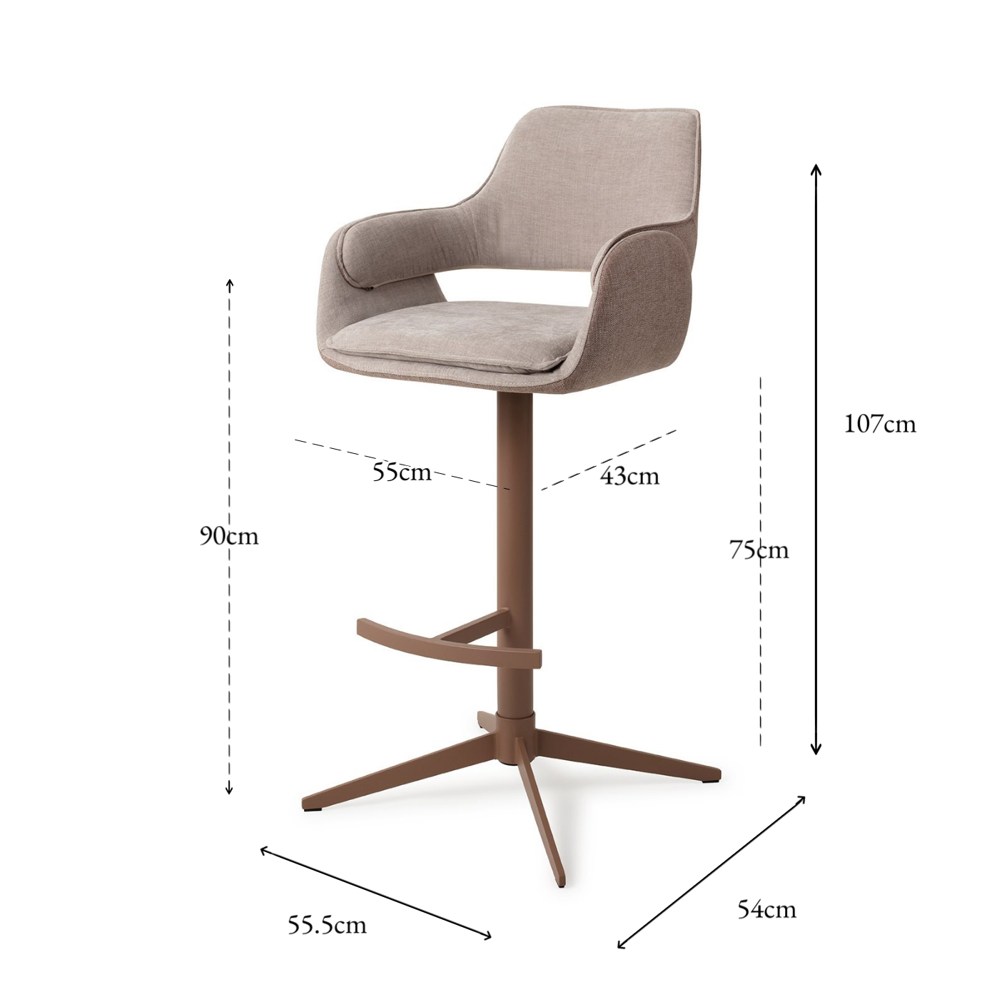 OKETO BAR CHAIR NO GREY MOUSE