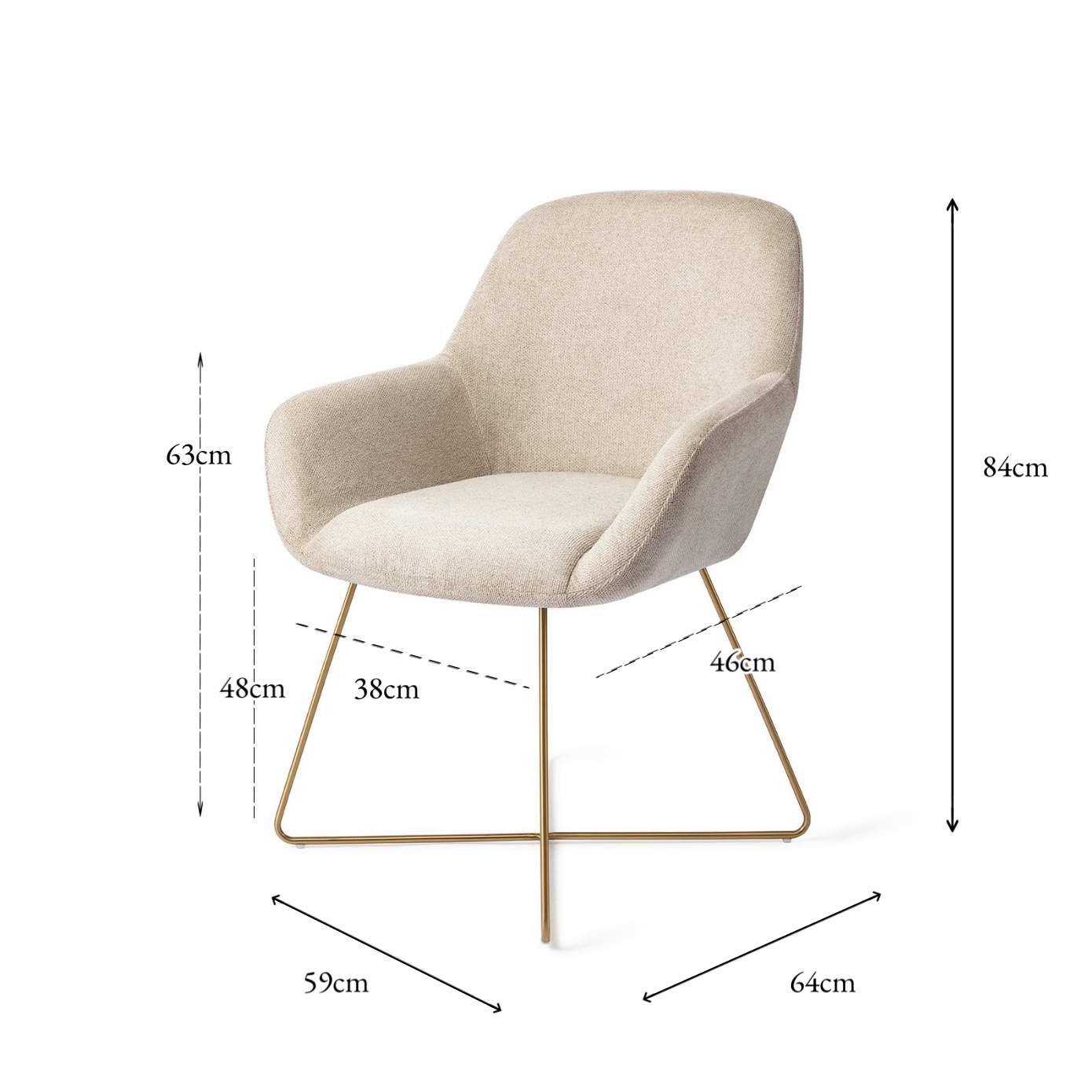 Kushi Dining Chair Ivory Ivy