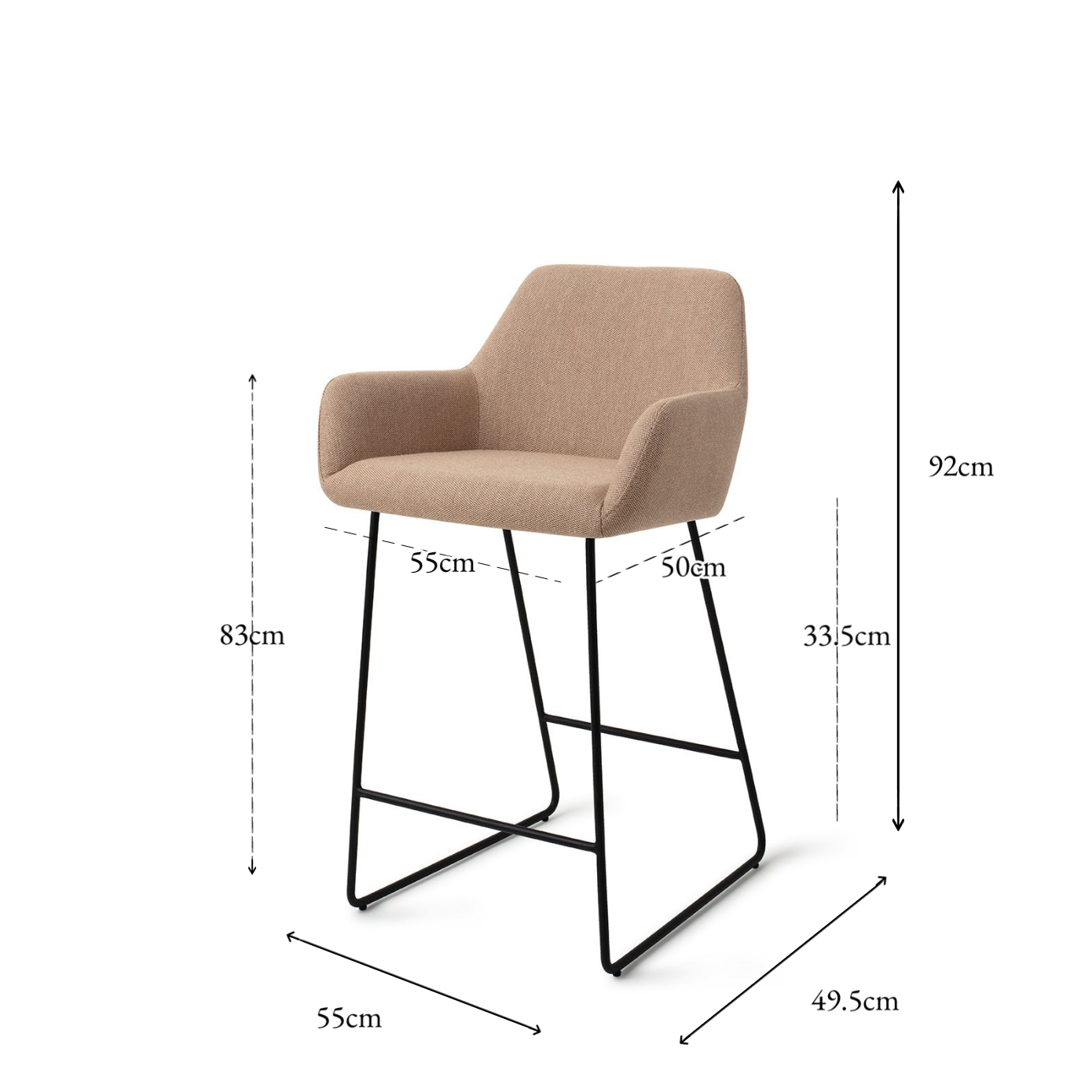 HIROO BAR CHAIR WHISPER WHEAT