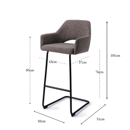 Yanai bar chair amazing gray