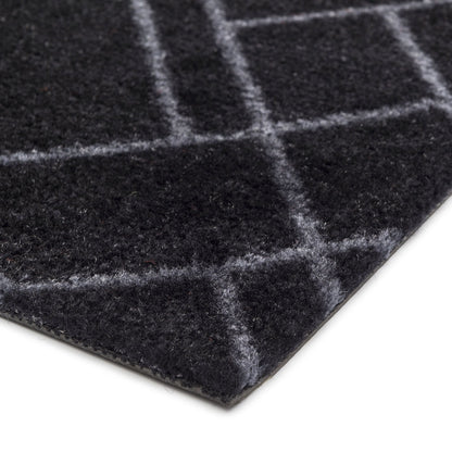 Floor mat 90 x 200 cm lines/black-grey