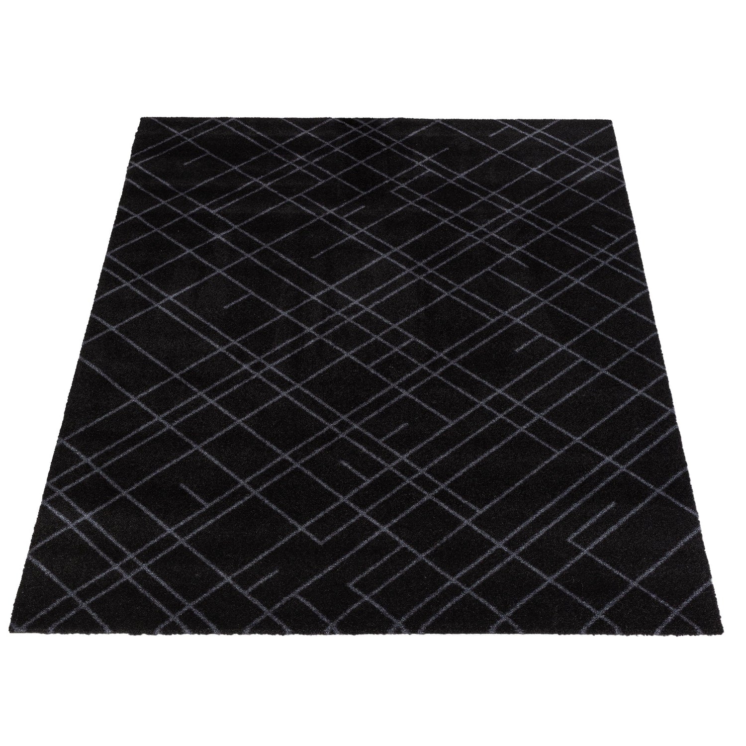 Floor mat 90 x 130 cm - Lines/Black Gray