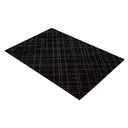 Floor mat 90 x 130 cm - Lines/Black Gray