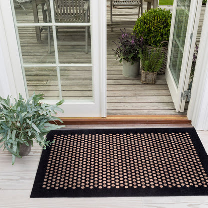 Floor mat 67 x 120 cm - dots/black sand