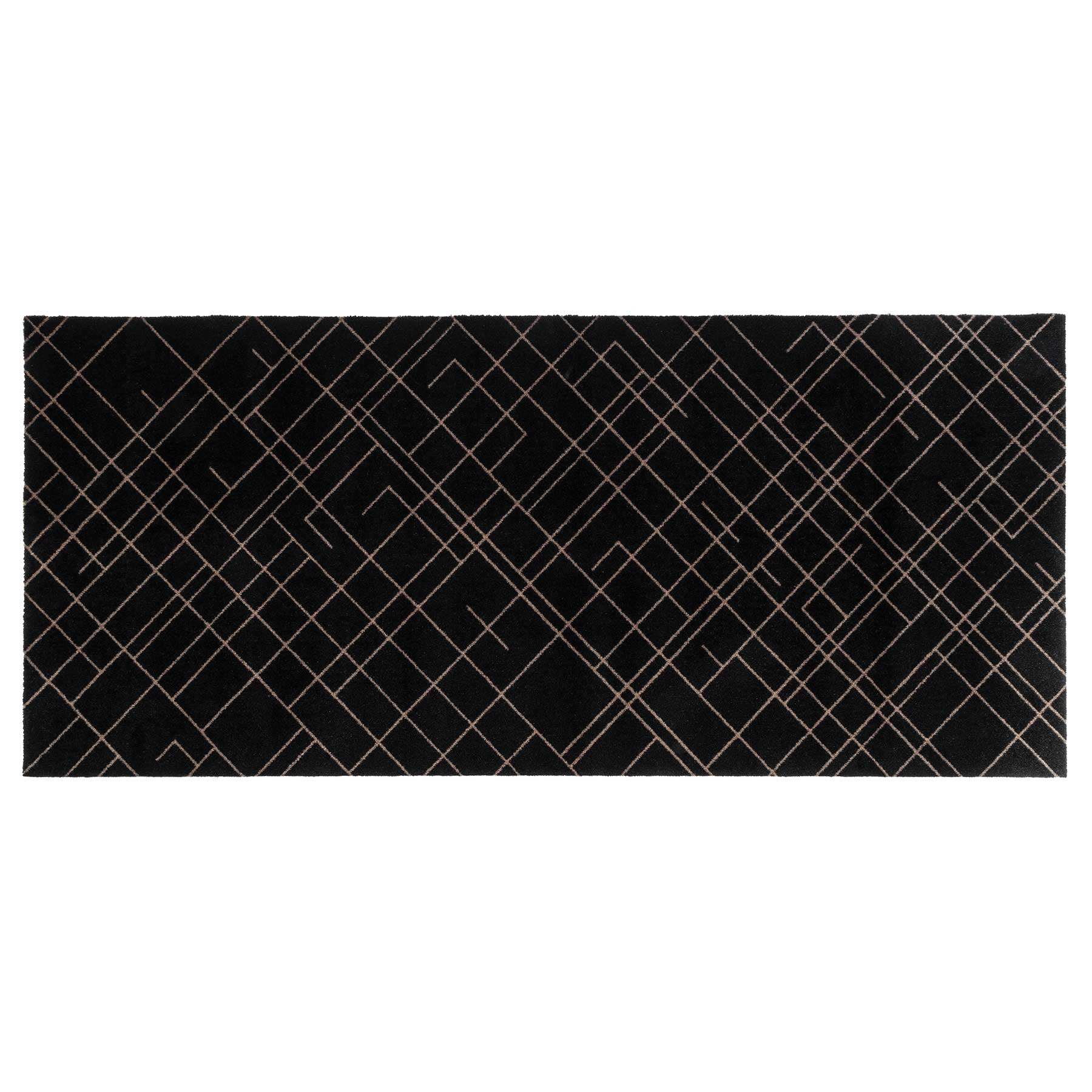 Floor mat 90 x 200 cm - Lines/Sand Black