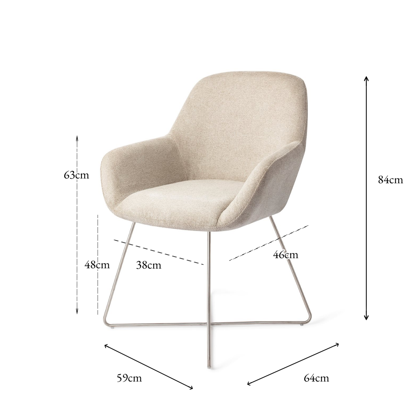 Kushi Dining Chair Ivory Ivy