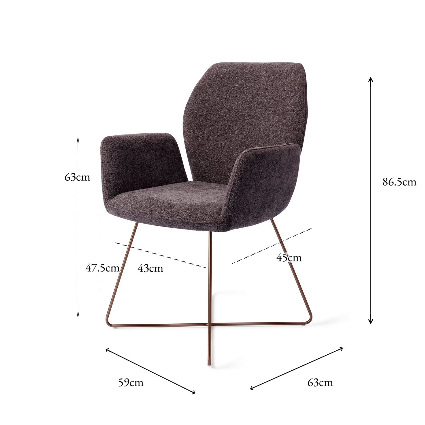 Misaki Dining Chair Almost Black