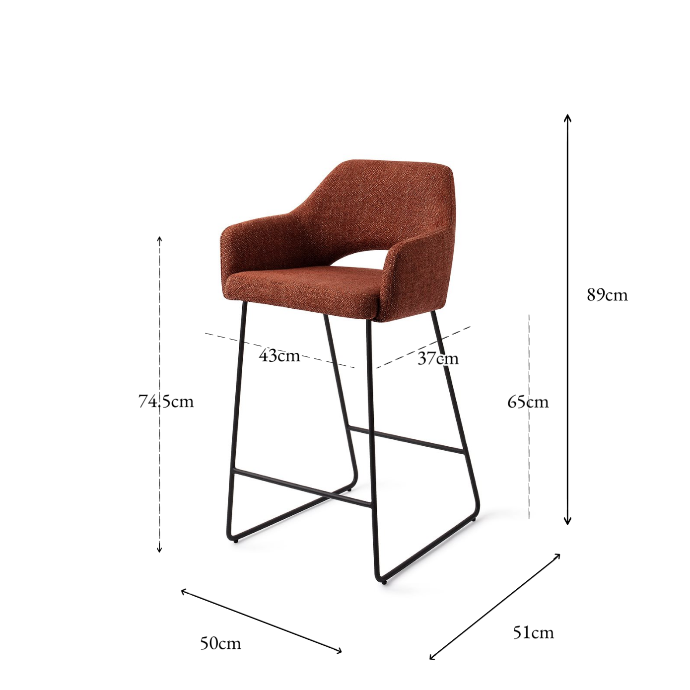 Yanai bar Chair Tuscan Terra