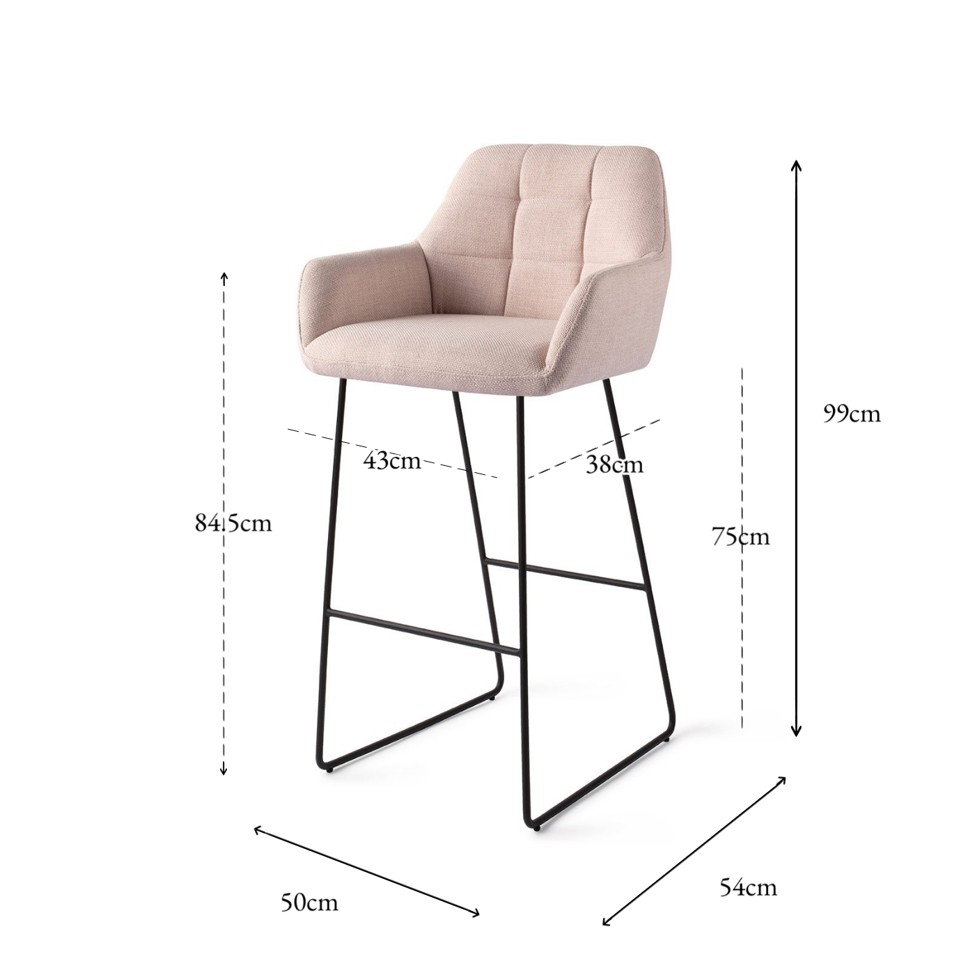 Noto Bar Chair Petal Pink