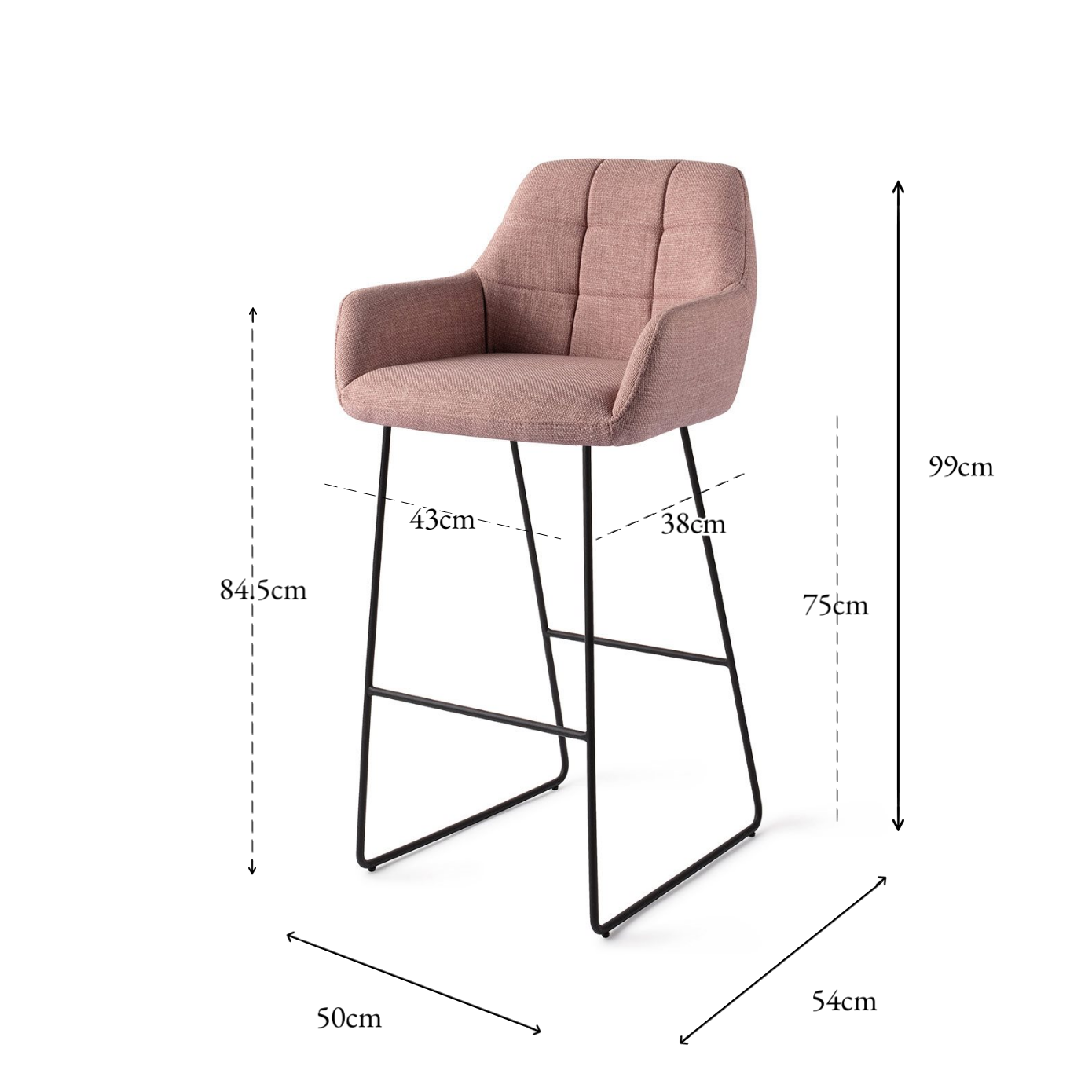 Noto Bar Chair Vintage Rose