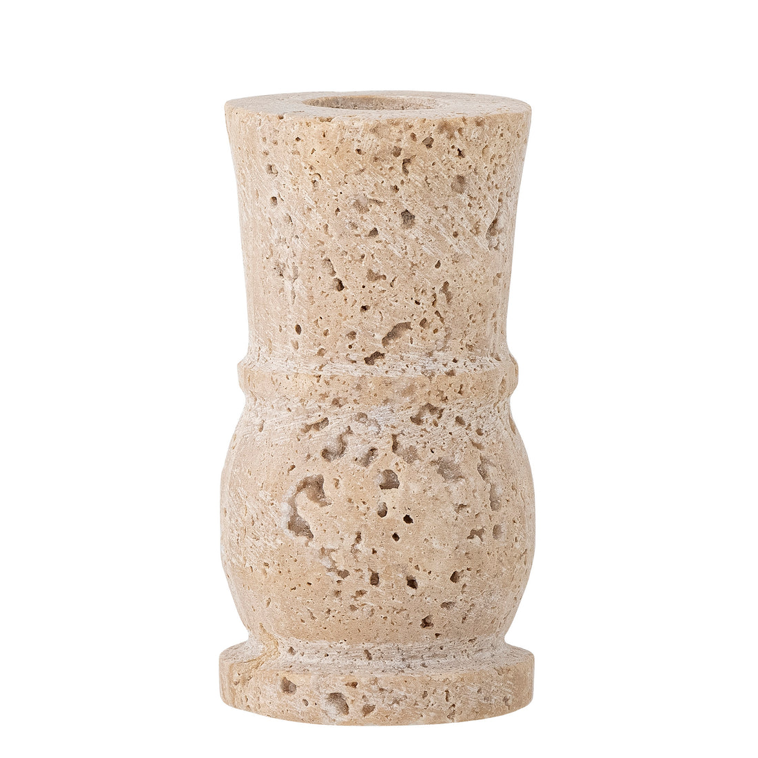 Ilise candlestick, nature, travertine