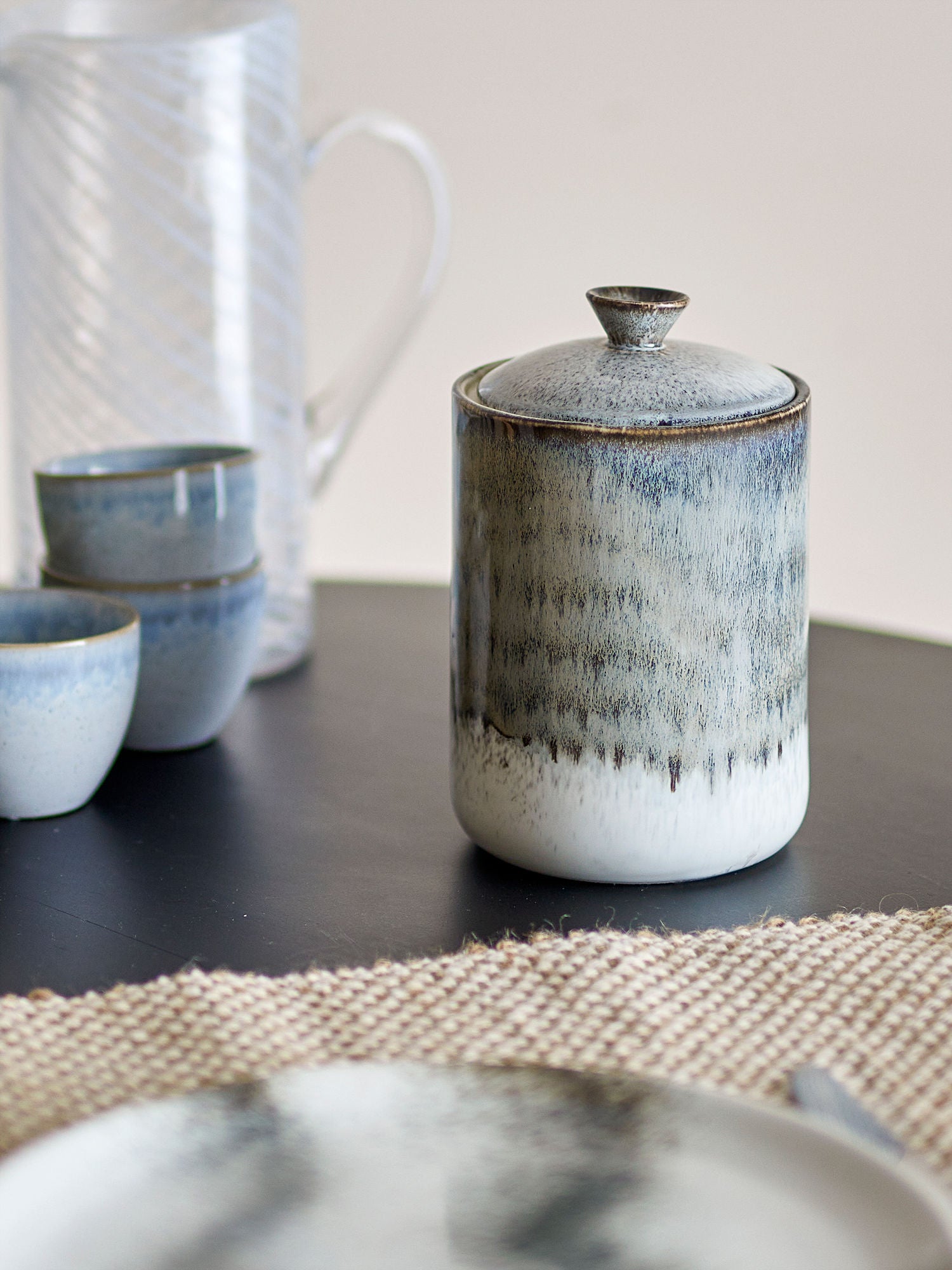 Bloomingville Paula jar, gray, stoneware