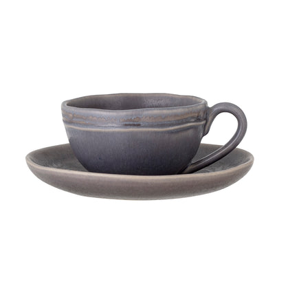 Raben cappuccino cup w/saucer, gray, stoneware