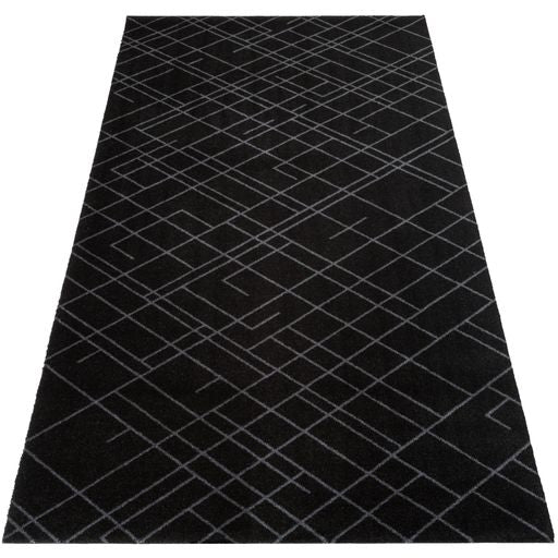 Floor mat 90 x 200 cm lines/black-grey