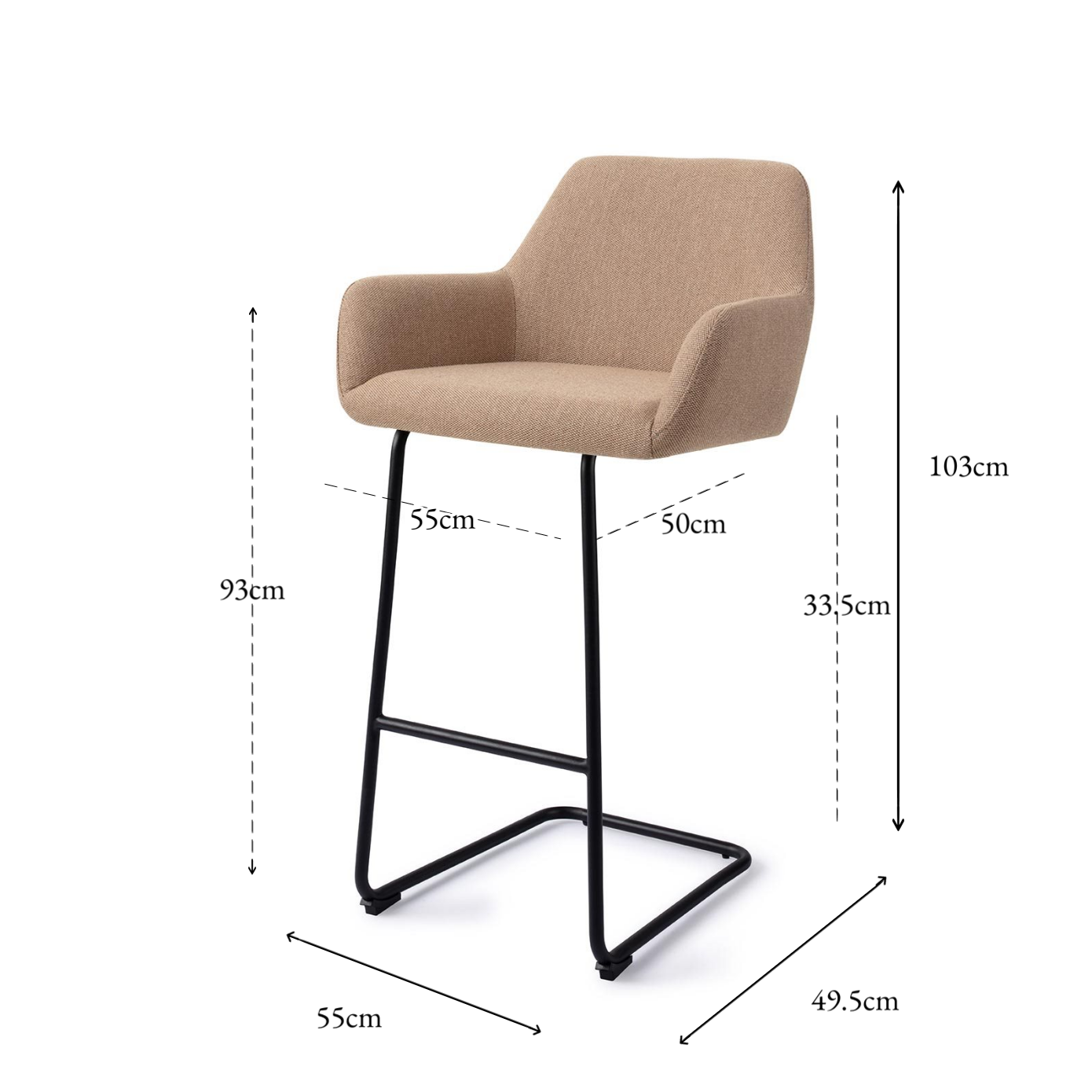 HIROO BAR CHAIR WHISPER WHEAT