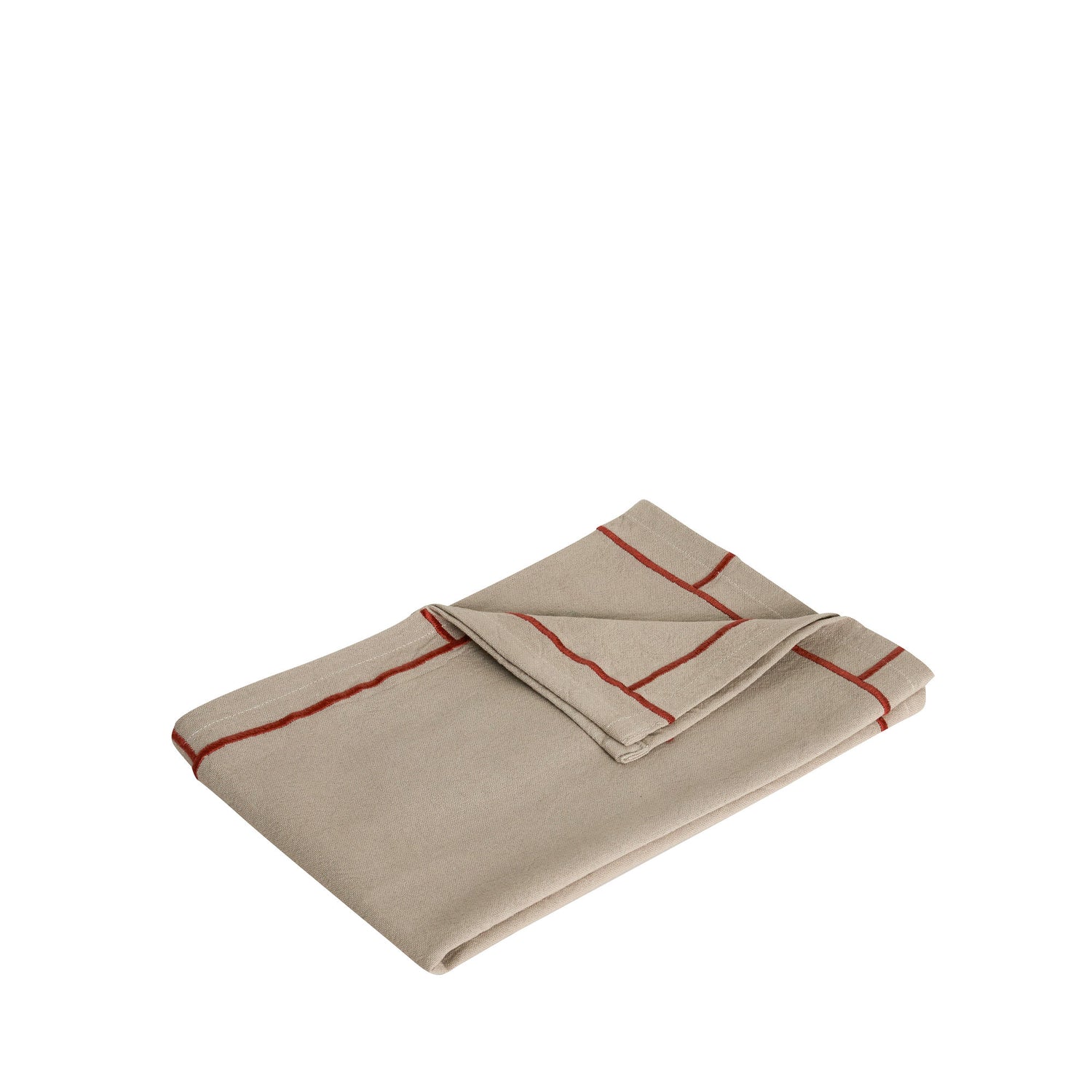 Hübsch Easypeasy tea towel beige/red