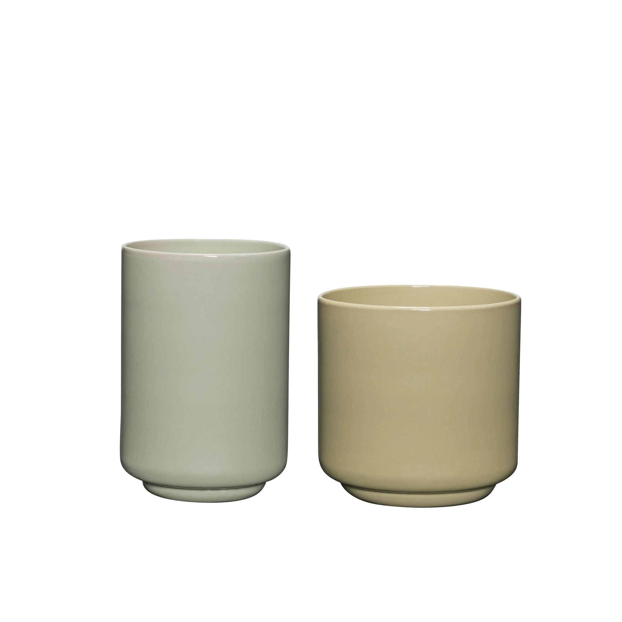 Hübsch Deux Potte Light Green/Sand (set of 2)