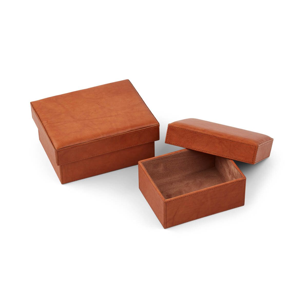 Square boxes | 2 pcs. | Calf leather