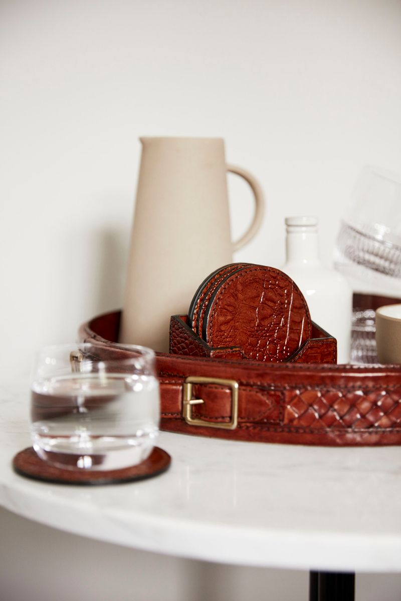 Croco Coaster | Calf leather