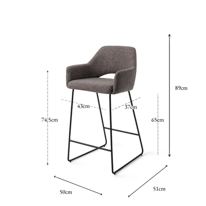 Yanai bar chair amazing gray