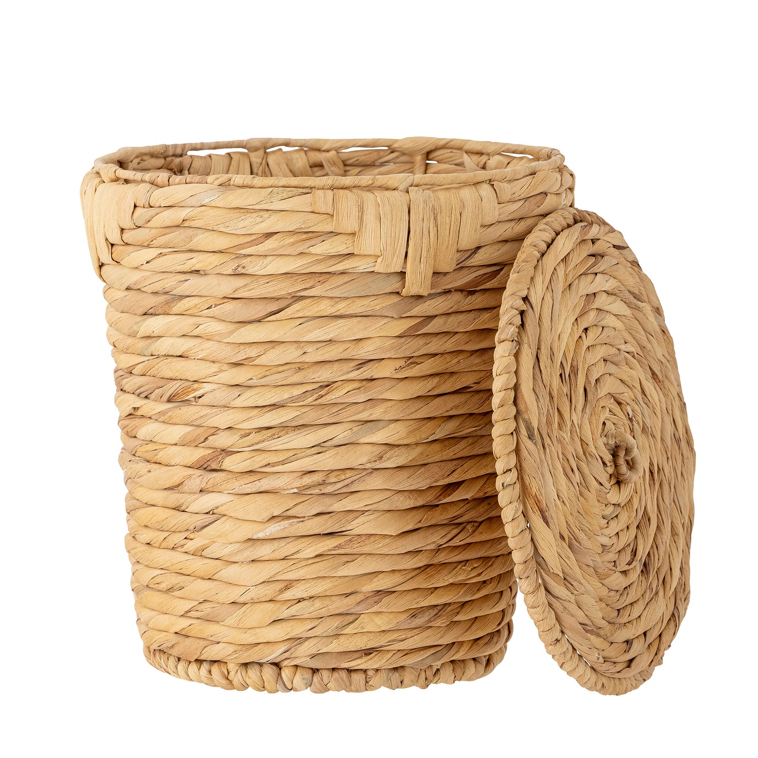 Peri basket w/lid, nature, water hyacinth